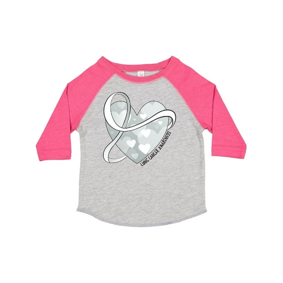 Inktastic Lung Cancer Awareness White Ribbon Around Heart Boys or Girls Toddler T-Shirt