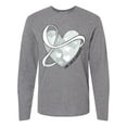 thumbnail image 1 of Inktastic Lung Cancer Awareness White Ribbon Around Heart Long Sleeve T-Shirt, 1 of 5