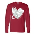 thumbnail image 1 of Inktastic Lung Cancer Awareness White Ribbon Around Heart Long Sleeve T-Shirt, 1 of 5