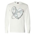 thumbnail image 1 of Inktastic Lung Cancer Awareness White Ribbon Around Heart Long Sleeve T-Shirt, 1 of 5