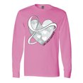 thumbnail image 1 of Inktastic Lung Cancer Awareness White Ribbon Around Heart Long Sleeve T-Shirt, 1 of 5