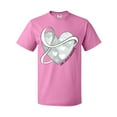 thumbnail image 1 of Inktastic Lung Cancer Awareness White Ribbon Around Heart T-Shirt, 1 of 5