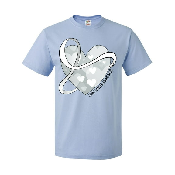 Inktastic Lung Cancer Awareness White Ribbon Around Heart T-Shirt