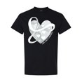 thumbnail image 1 of Inktastic Lung Cancer Awareness White Ribbon Around Heart T-Shirt, 1 of 5