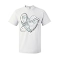 thumbnail image 1 of Inktastic Lung Cancer Awareness White Ribbon Around Heart T-Shirt, 1 of 5