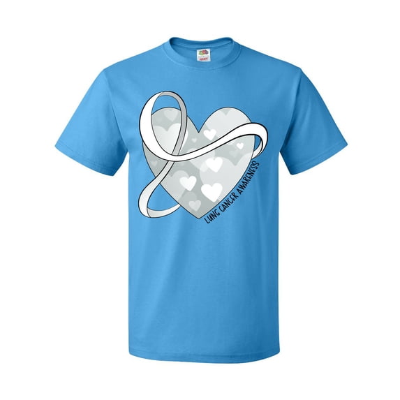 Inktastic Lung Cancer Awareness White Ribbon Around Heart T-Shirt