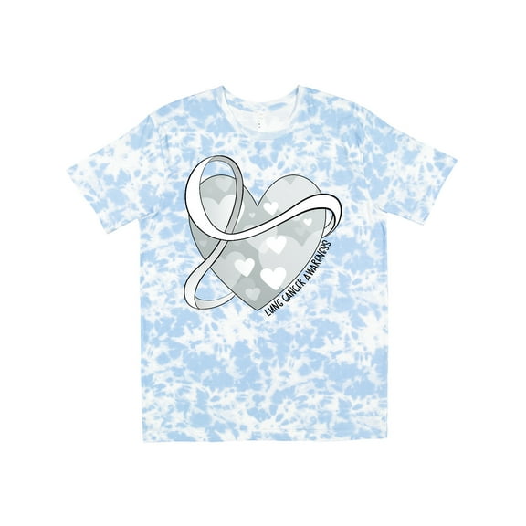 Inktastic Lung Cancer Awareness White Ribbon Around Heart T-Shirt