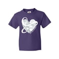 thumbnail image 1 of Inktastic Lung Cancer Awareness White Ribbon Around Heart Youth T-Shirt, 1 of 5
