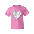 thumbnail image 1 of Inktastic Lung Cancer Awareness White Ribbon Around Heart Youth T-Shirt, 1 of 5