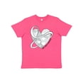 thumbnail image 1 of Inktastic Lung Cancer Awareness White Ribbon Around Heart Youth T-Shirt, 1 of 5
