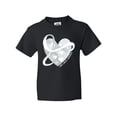 thumbnail image 1 of Inktastic Lung Cancer Awareness White Ribbon Around Heart Youth T-Shirt, 1 of 5