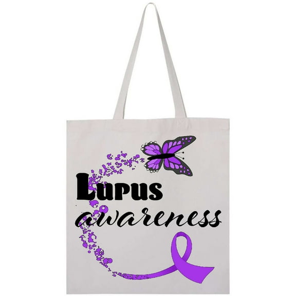 Inktastic Lupus Awareness Butterfly Ribbon Tote Bag