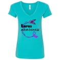 thumbnail image 1 of Inktastic Lupus Awareness Butterfly Ribbon Women's V-Neck T-Shirt, 1 of 5