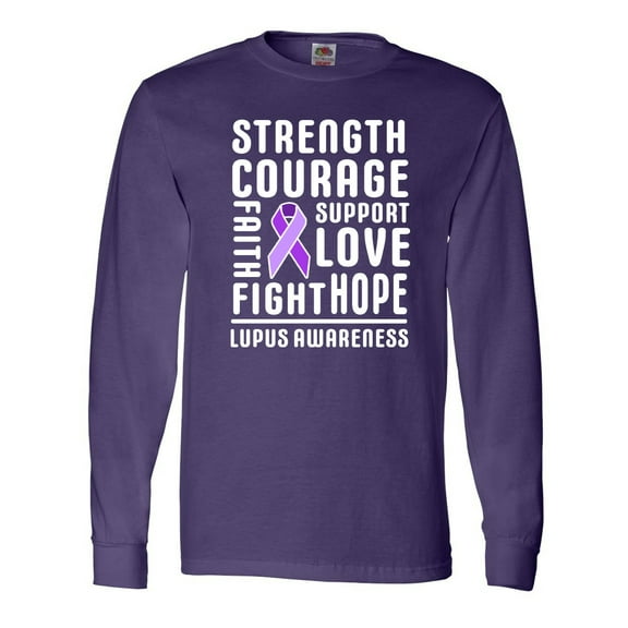 Inktastic Lupus Awareness Strength Support Courage Long Sleeve T-Shirt