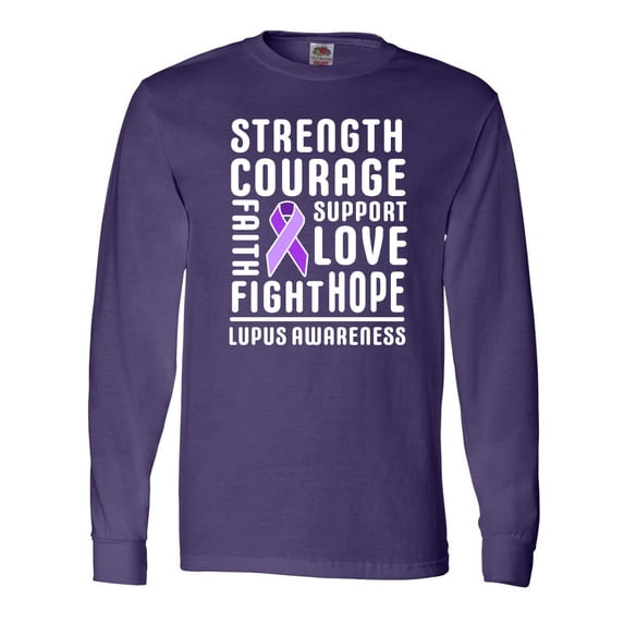 Inktastic Lupus Awareness Strength Support Courage Long Sleeve T-Shirt