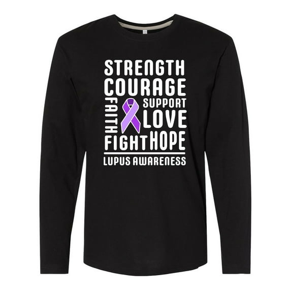 Inktastic Lupus Awareness Strength Support Courage Long Sleeve T-Shirt