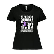 Inktastic Lupus Awareness Strength Support Courage Womens Plus Size T-Shirt