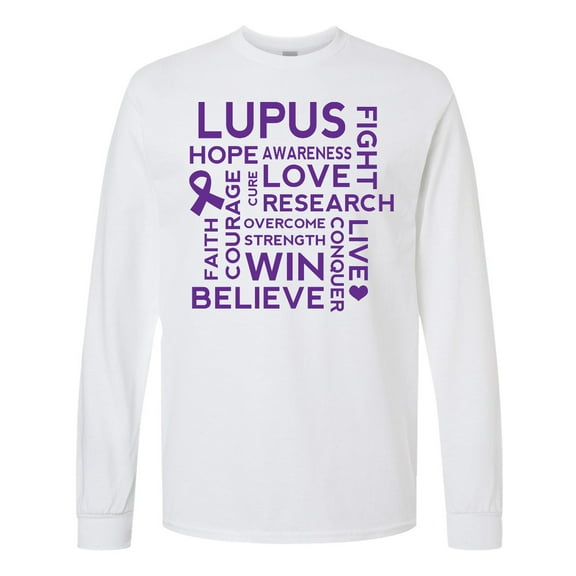 Inktastic Lupus Awareness Walk Slogan Ribbon Long Sleeve T-Shirt