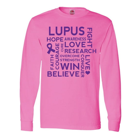 Inktastic Lupus Awareness Walk Slogan Ribbon Long Sleeve T-Shirt
