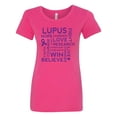 thumbnail image 1 of Inktastic Lupus Awareness Walk Slogan Ribbon Women's T-Shirt, 1 of 5