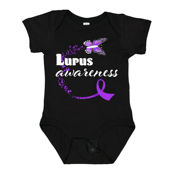 Inktastic Lupus Awareness butterfly ribbon Boys or Girls Baby Bodysuit