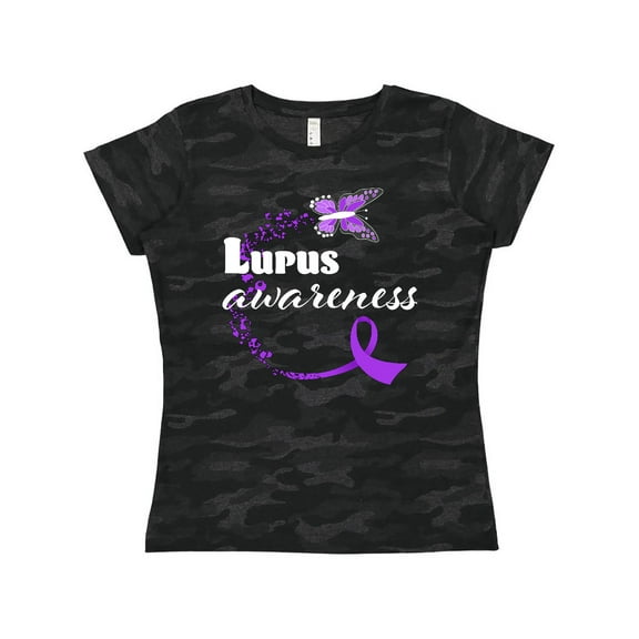 Inktastic Lupus Awareness butterfly ribbon Women's T-Shirt