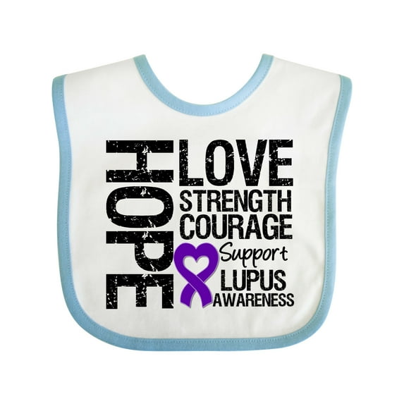 Inktastic Lupus Hope Love Strength 2 Boys or Girls Baby Bib