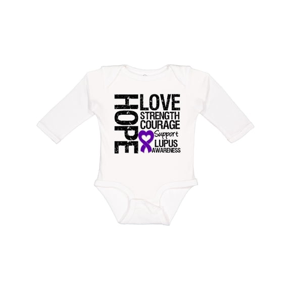 Inktastic Lupus Hope Love Strength 2 Boys or Girls Long Sleeve Baby Bodysuit