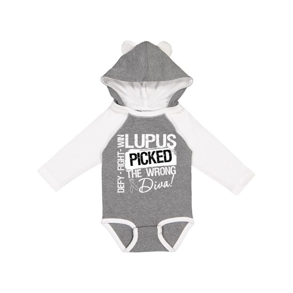 Inktastic Lupus Picked The Wrong Diva Girls Long Sleeve Baby Bodysuit