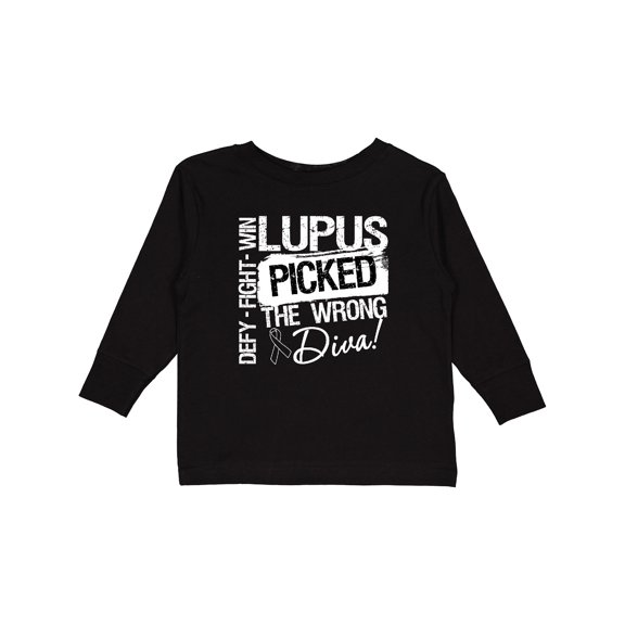 Inktastic Lupus Picked The Wrong Diva Girls Long Sleeve Toddler T-Shirt