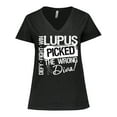 thumbnail image 1 of Inktastic Lupus Picked The Wrong Diva Women's Plus Size V-Neck T-Shirt, 1 of 5