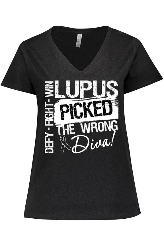 Lupus Picked The Wrong Diva Women's Plus Size V-Neck T-Shirt