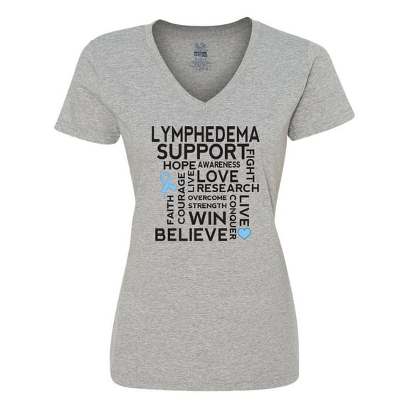 Inktastic Lymphedema Awareness Month Ribbon Women's V-Neck T-Shirt