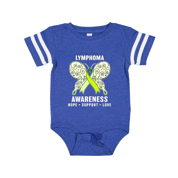 Inktastic Lymphoma Awareness Hope Support and Love Boys or Girls Baby Bodysuit