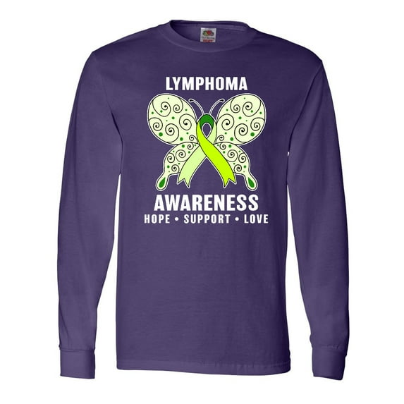 Inktastic Lymphoma Awareness Hope Support and Love Long Sleeve T-Shirt