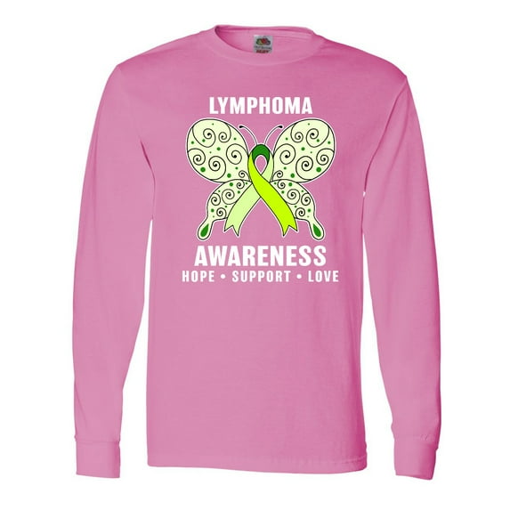 Inktastic Lymphoma Awareness Hope Support and Love Long Sleeve T-Shirt