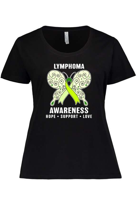 Lymphoma Awareness Hope Support and Love Women's Plus Size T-Shirt