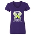 thumbnail image 1 of Inktastic Lymphoma Awareness Hope Support and Love Women's V-Neck T-Shirt, 1 of 5