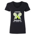 thumbnail image 1 of Inktastic Lymphoma Awareness Hope Support and Love Women's V-Neck T-Shirt, 1 of 5