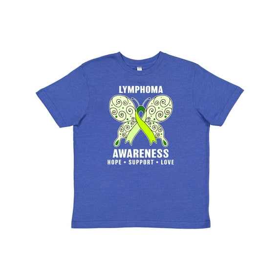 Inktastic Lymphoma Awareness Hope Support and Love Youth T-Shirt
