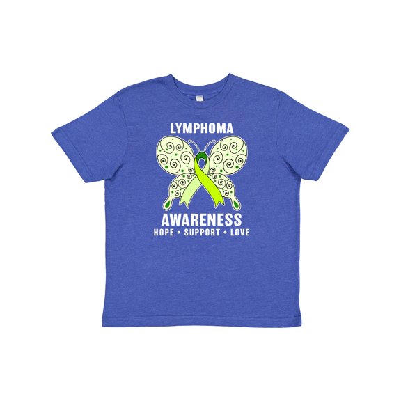Inktastic Lymphoma Awareness Hope Support and Love Youth T-Shirt