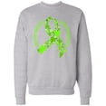 thumbnail image 1 of Inktastic Lymphoma Awareness Lime Ribbon Made of Hearts Adult Sweatshirt, 1 of 4