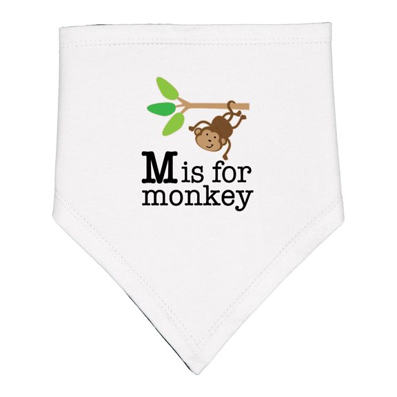 Inktastic M is for Monkey Alphabet Quote Baby Bandana Bib