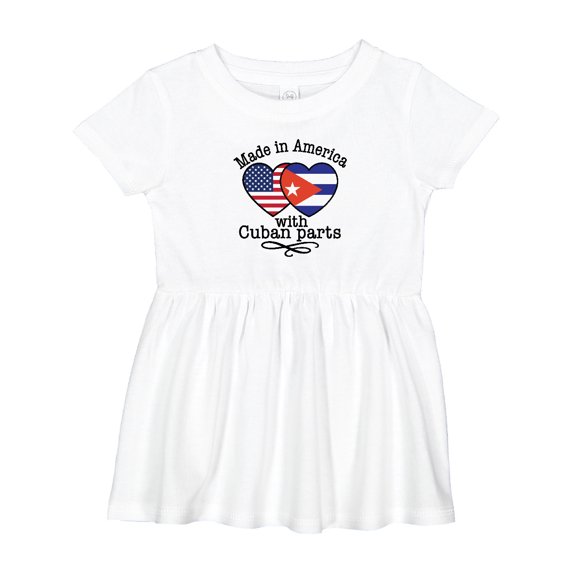 Inktastic Made in America with Cuban Parts Heritage Girls Baby Dress