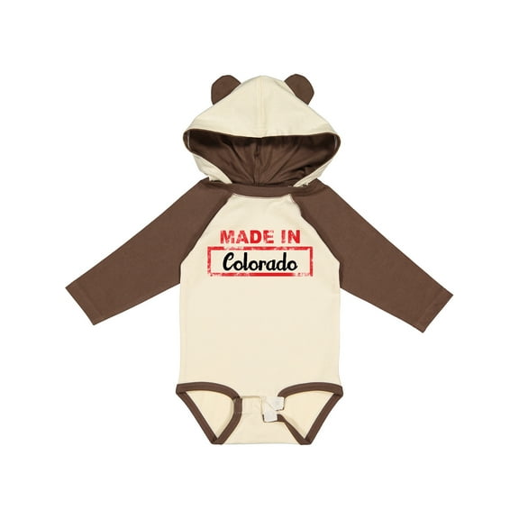 Inktastic Made in Colorado stamp Boys or Girls Long Sleeve Baby Bodysuit