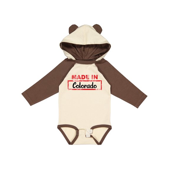 Inktastic Made in Colorado stamp Boys or Girls Long Sleeve Baby Bodysuit