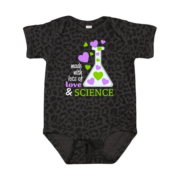 Inktastic Made with Lots of Love and Science Heart Bubbles in a Beaker Boys or Girls Baby Bodysuit