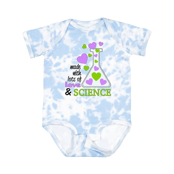 Inktastic Made with Lots of Love and Science Heart Bubbles in a Beaker Boys or Girls Baby Bodysuit