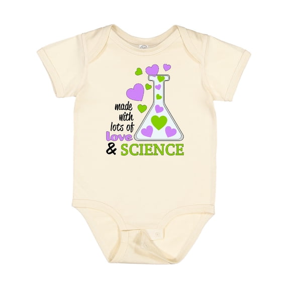 Inktastic Made with Lots of Love and Science Heart Bubbles in a Beaker Boys or Girls Baby Bodysuit