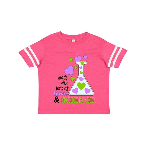 Inktastic Made with Lots of Love and Science Heart Bubbles in a Beaker Boys or Girls Toddler T-Shirt